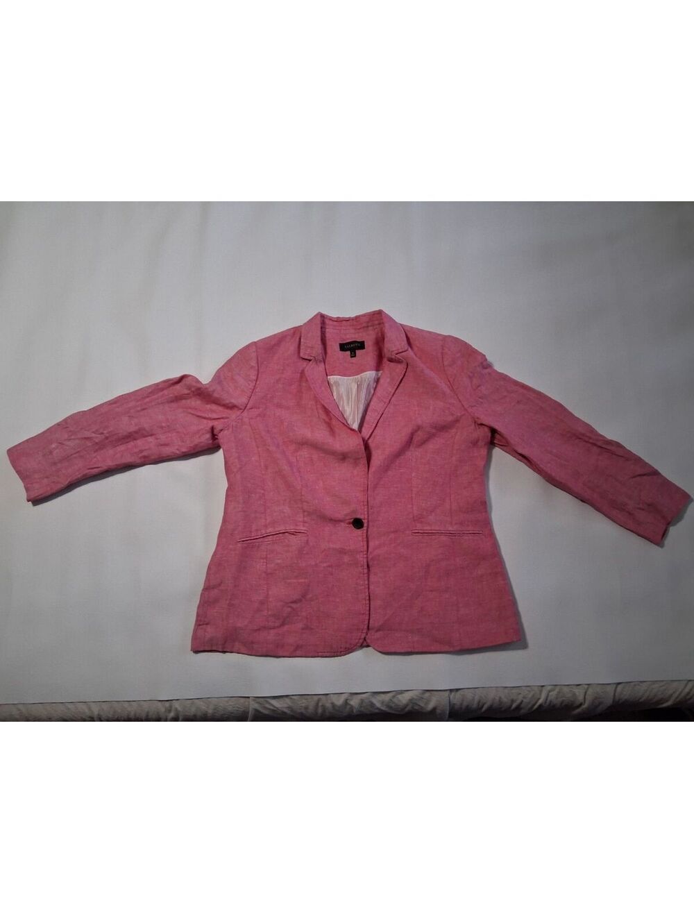 Talbots Pink Chambray Linen Blazer